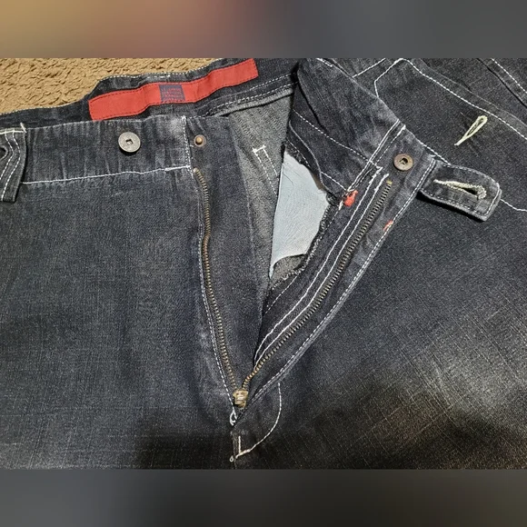 VTG MARITHE FRANCOIS GIRBAUD SHUTTLE TAPE BLACK BAGGY DENIM JEANS MEN'S 42